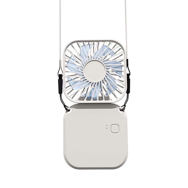 AURIGATE 3-hastighets bærbar sammenleggbar USB oppladbar halsvifte White