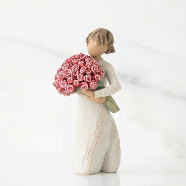Willow Tree Overflod, Skulptureret Håndmalet Figur, rosa