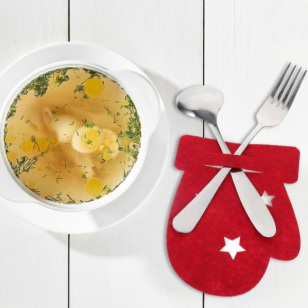 Julbestickhållare för köket 12 st julbestickfickor