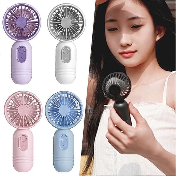 Mini Håndholdt Ventilator 3 Tilstande USB Genopladelig Lomme Mini Ventilator til Kontor Blue