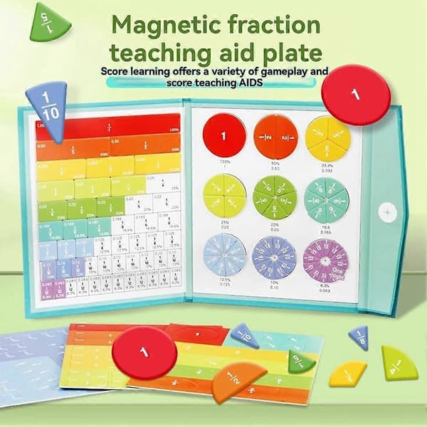 103 DELE STEM Magnetisk Matematik Master Sæt, Brøkfliser og Cirkler, Pædagogisk Gave til Børn