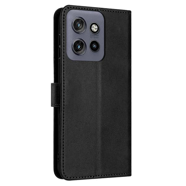 Solid Kalvtextur Flip Läder Telefonfodral (För Motorola Edge 50 Neo)
