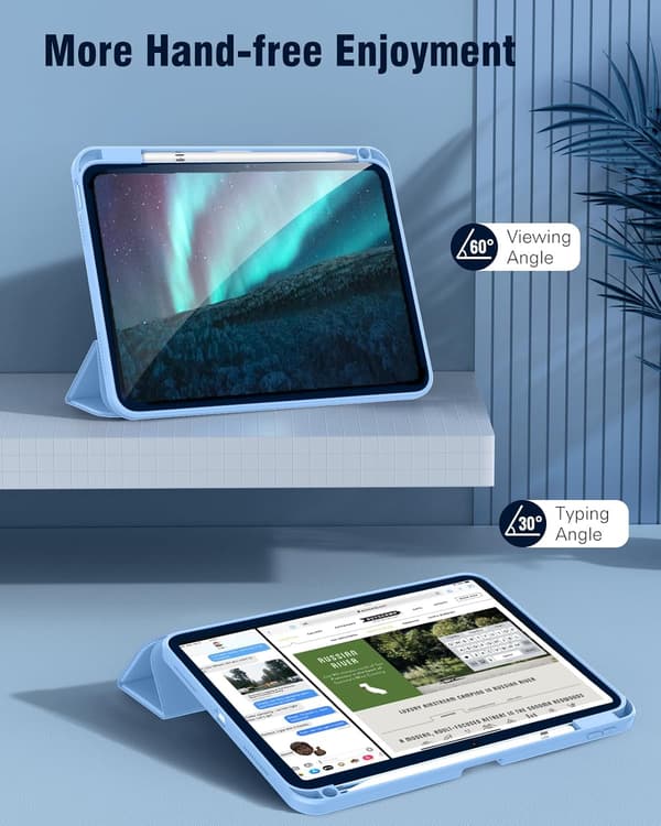 iPad 11 (2025) Protective Case with Pen Holder, Slim Design & Auto Wake/Sleep blue