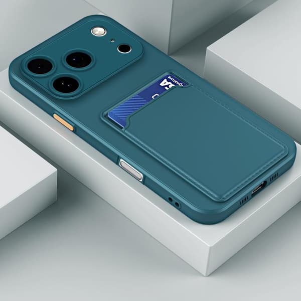 iPhone 17 Pro Cover med Kortlomme og Kontrastfarvede Knapper