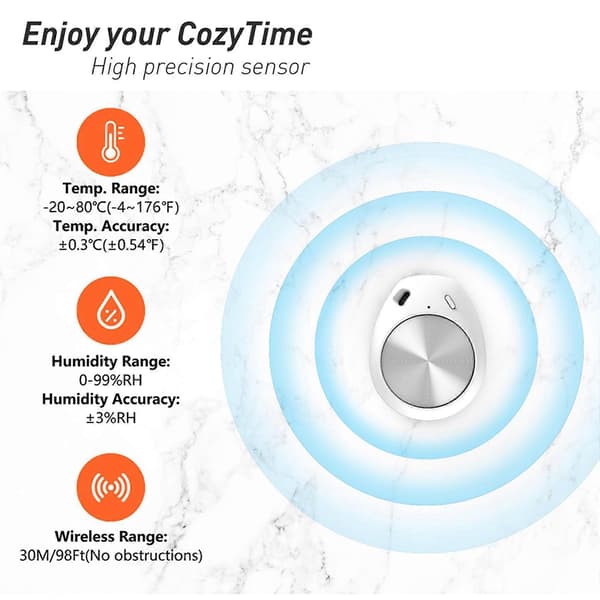 4X Smart Inomhus Bluetooth Mini Luftfuktighets- och Temperatursensor Trådlös Termohygrometer för Cigarrskåp Reptil (C) White & green