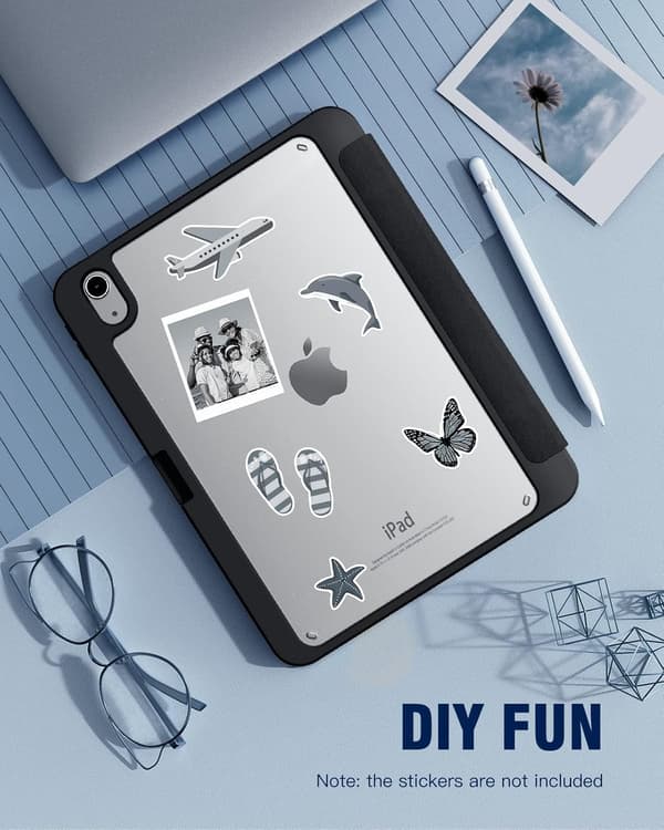 iPad 11 (2025) Case with Pen Holder, Slim Protective Case & Auto Wake/Sleep Black