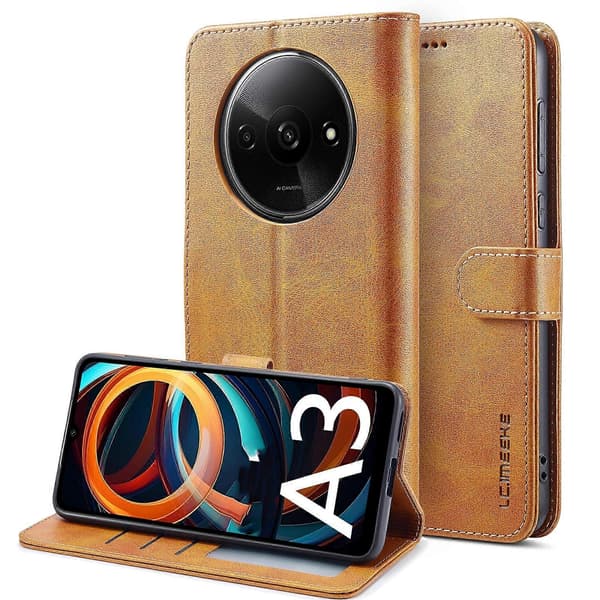 For Xiaomi Redmi A3 LC.IMEEKE Calf Texture Leather Phone Case (Brown)