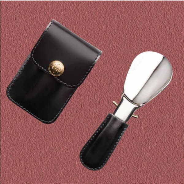 New Foldable Shoehorn with PU Leather Case