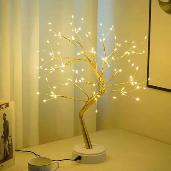 LED Light Tree, Warm White Tree Lamp with Adjustable Branches, 108 LED, USB/Battery Powered