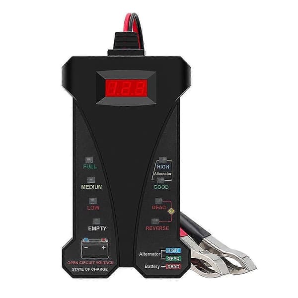 Digital LED-display batteritester til 12V ladesystemanalysator med klemmer til bilbrug