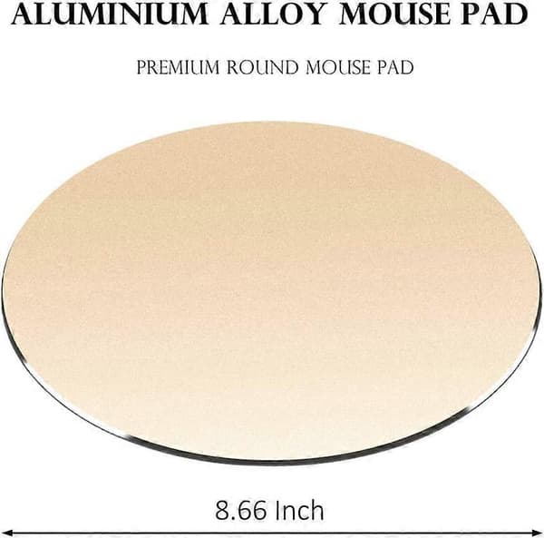 Premium aluminium metal musemåtte 8,66 tommer rund