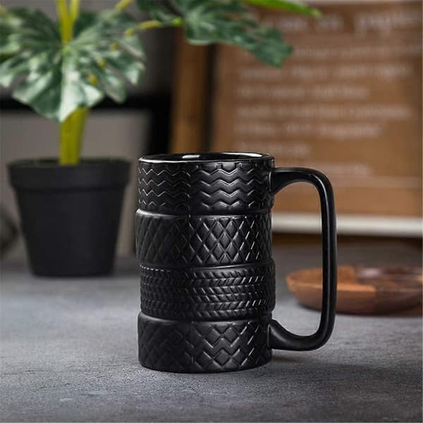 Däckmugg Hjulmugg Kaffe Te Dryck Keramisk Däckmugg Rolig Present Svart