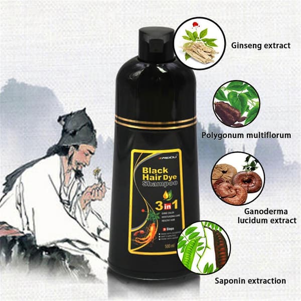 Meidu Botanisk Ekstrakt Hårfarve 500ml Sort_Gave