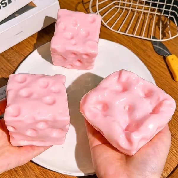 Big Cheese Squishy, Jumbo Squishy Cheese Luck Squeeze Cheese Squeeze Balls, Blød Langsom-Rebound Terning Sensorisk Stresslindring, Stresslindring