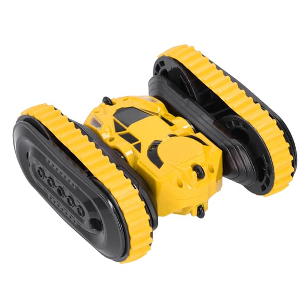 2 in 1 Double-Sided Remote Control High-Speed 360 Degree Rotating RC Stunt Car Yellow_Super Gift
