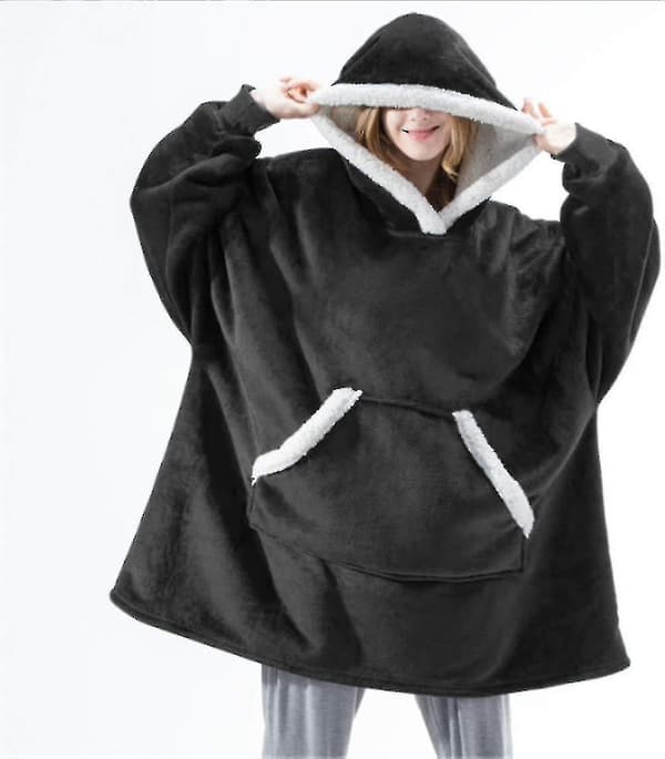 Teppegenser Oversized Hettegenser Brukbar Teppe Myk Varm Komfortabel Stor Frontlomme_Spesialtilbud