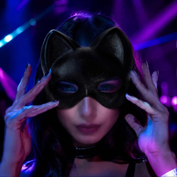 Kattemaskerade Maske – Glitrende Pailletter Halv Ansigt C