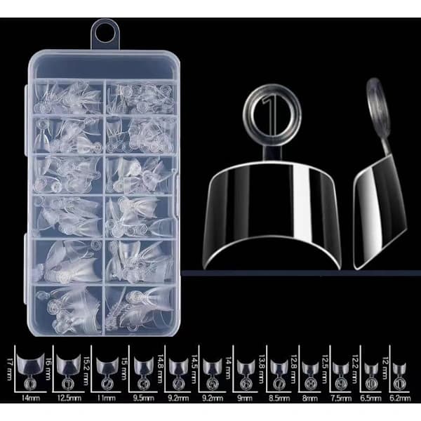 Extra Short Nail Tips, 240 Pcs Clear Square Almond Tapered Half Cover False Nails with Box