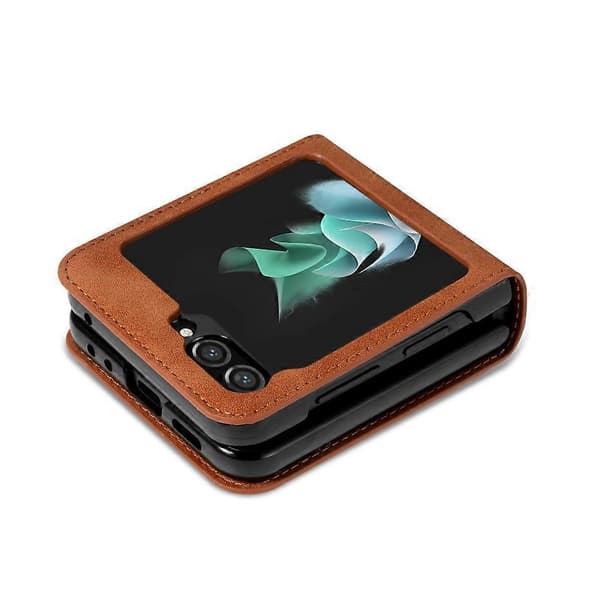 For Samsung Galaxy Z Flip 6 Shockproof Card Holder Case with Hinge (Black)