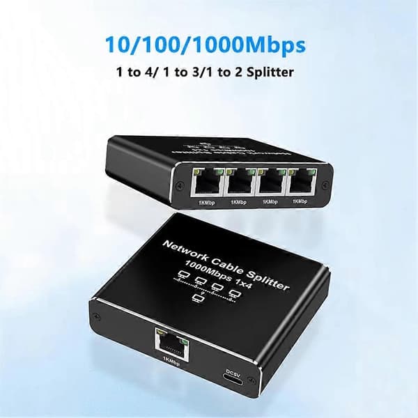 Ethernet-adapter LAN Internet Splitter Gigabit Switch 1 til 4 1 to 4