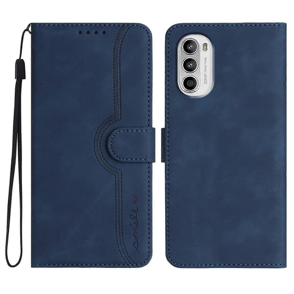 Heart Pattern Leather Case with Leather Feel (For Motorola Moto G52)