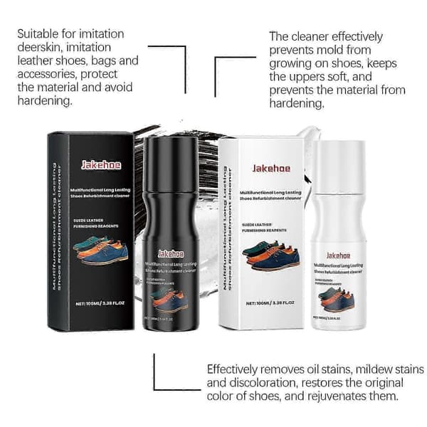 Svart Sneaker Rengjøring - Multifunksjonell Overdelspleie & Flekkfjerner, 100ml
