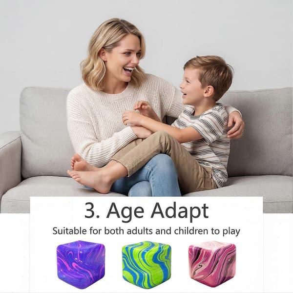 Flow Texture Stress Cube Anxiety Relief Cube Squeeze Sensory Toy Slow Rebound Decompression Stress Ball Home Office Relaxation Tool