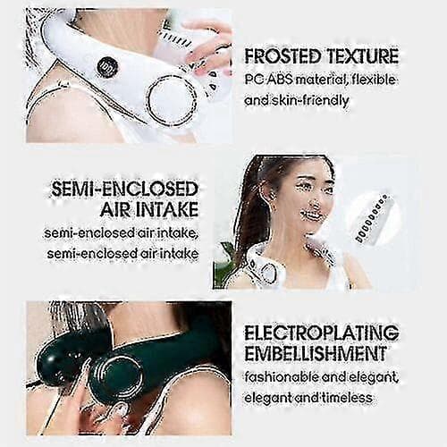Bærbar Bladløs Genopladelig Luftkøler USB Dovne Halsventilator Mini