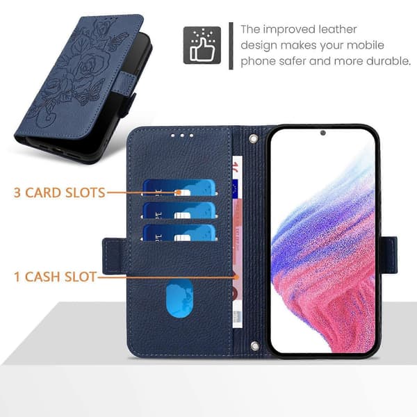 Embossed Rose RFID Anti-theft Leather Phone Case (For Infinix Note 50s)