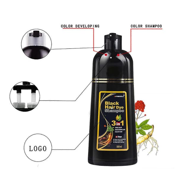 Meidu Botanisk Ekstrakt Hårfarve 500ml Sort_Gave