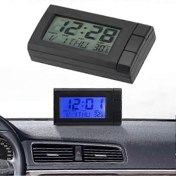 Bil Digital Klocka Termometer Instrumentbräda Skrivbord LCD-Display Bilinredning_Lucky_B_Överraskningsgåva