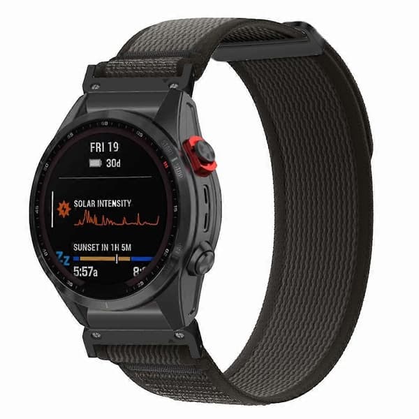 Til Coros Vertix 2/Garmin Fenix 7X/6X/5X 26mm Trail Loop Nylonrem Blød Urrem