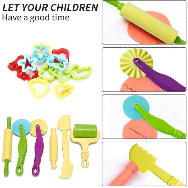 DIY Mini Clay Kit with Rolling Pins, Molds & Tools – Air Dry Dough Set for Kids