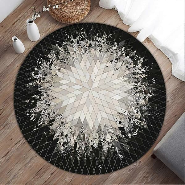 Rund baderomsmatte, sklisikker sittepute, vaskbar (diameter 40 cm)