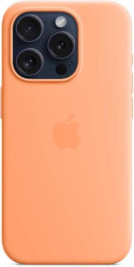 For Apple iPhone 15 Pro Silicone Case with MagSafe (Orange Sorbet)
