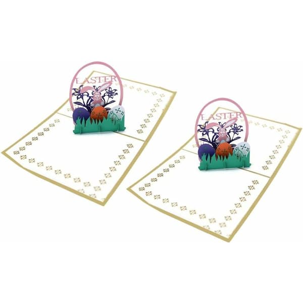 3D Easter Card - Easter Eggs - Rabbits - 3D Greeting Card - Bars, Easter Party Invitations