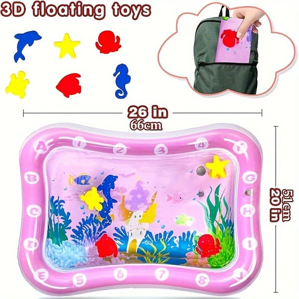 Pink Castle Pattern Inflatable Crawling Mat with PE Surface_Super Gift