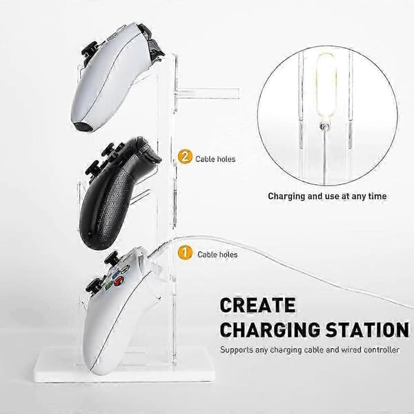 Spilcontrollerholder Krystal Akryl Gamepad Display Stand Beslag Rack til Switch/Kompatible Enheder