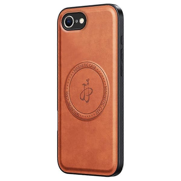 Magnetic Case for iPhone 16e PU + TPU + PC Back Shockproof (Brown)