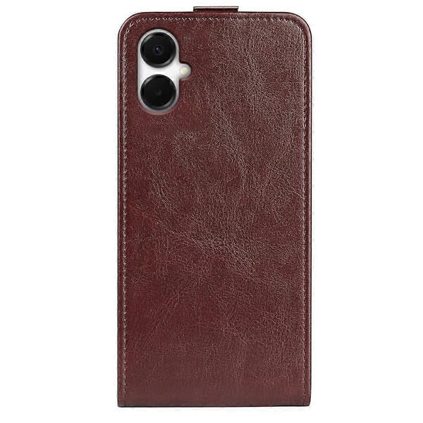 R64 Texture Simple Vertical Flip Leather Phone Case (Brown, For Samsung Galaxy A06 5G)