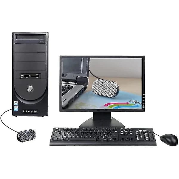 Minicomputerhøjttalere, aktive stereo multimediehøjttalere, velegnet til bærbare computere/stationære computere (sort).