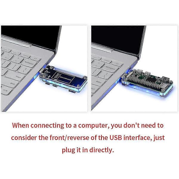 USB-udvidelseskort USB-A Addon-kort med akrylhus til Raspberry Pi Zero W