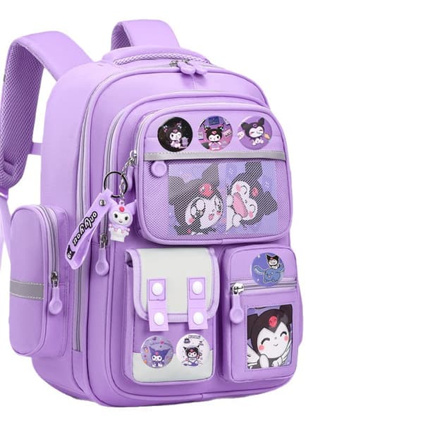 School Backpack, Back Protection for Grades One, Two, Three and Six, Cute, Large Capacity and Load-Reducing Backpack for Children Baolan Pink Small Edition