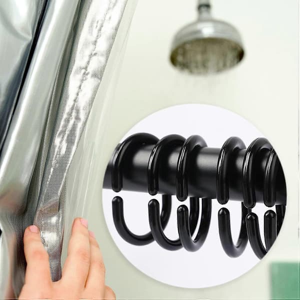 12-pack duschdraperiringar i plast, svarta ring001