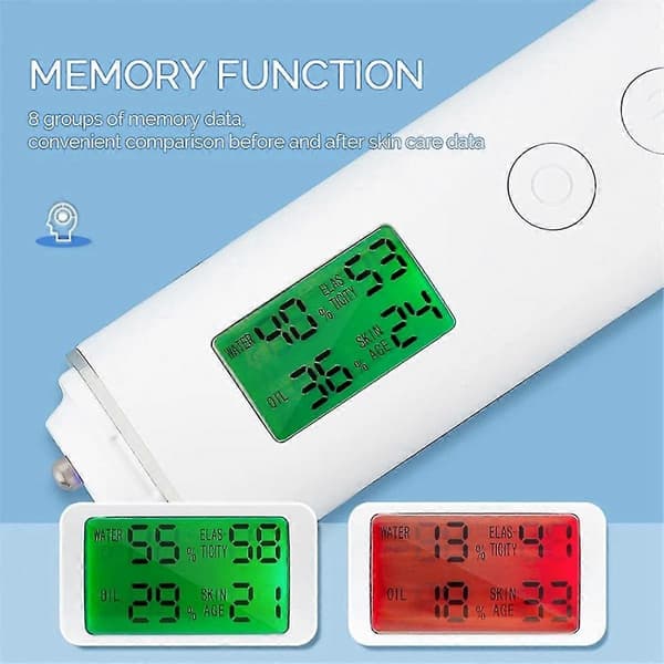 Hudfugtighedstester Smart Vand- og Olietester LCD-display Ansigtsfugtighedsmåler Fluorescerende Middeldetektor