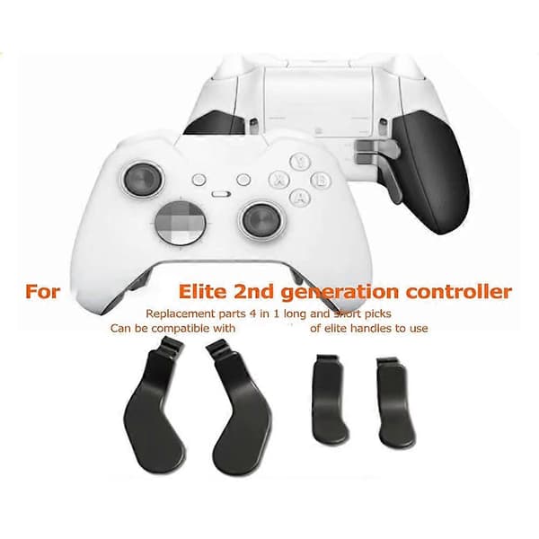 Metallpadler for Xbox One Elite Series 2 Game Controller Trigger Button Paddles for Xbox One Elite 2 erstatningsdel, D Silver