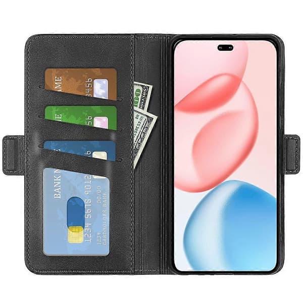 For Honor 400 Pro 5G (Global) Case Calf Texture Leather Wallet Phone Case (Black)