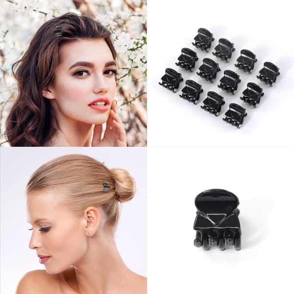 30 Mini Hårklemmer, Små Hårklemmer, Mini Kloklemmer, Sort og Brun