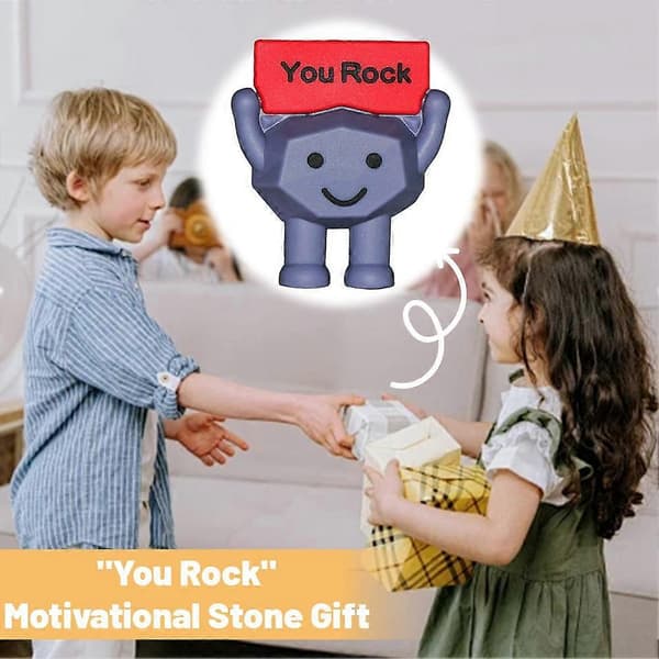 Grænseoverskridende \"You Rock\" Motiverende Sten Gavepynt Minigave
