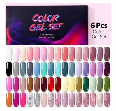 6-pack Nagelgelfärgset Nagelkit Polygel – Supergåva